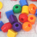 Box-50 Color Perles en bois en plastique